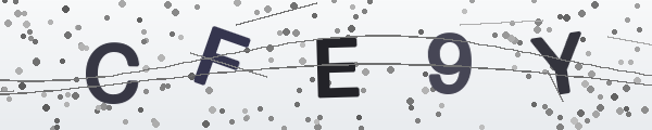 Security code: five letters and numbers